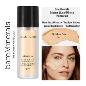 Bare Minerals Original Liquid Foundation*~Golden Fair 04 SPF 20 - 1oz NIB